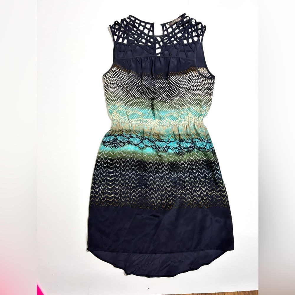 Charlie jade silk pattern dress green black